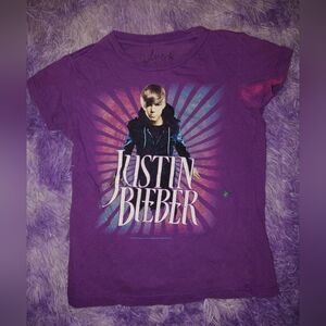 Justin Bieber Purple Kids Tee with Graphic